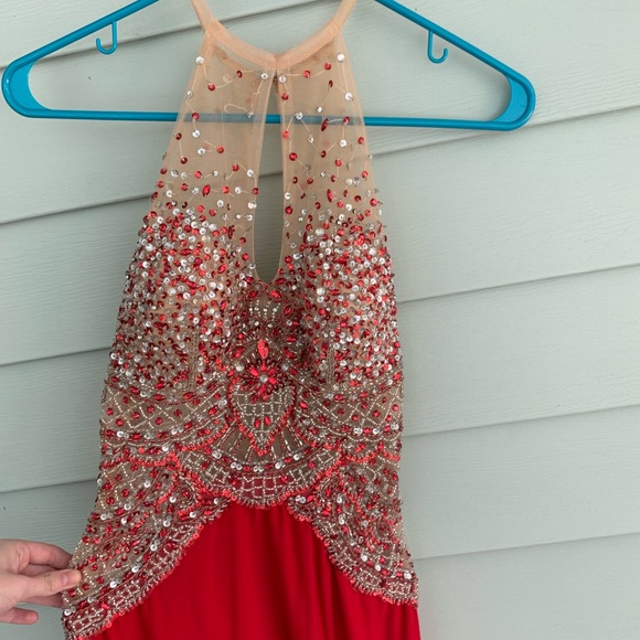 prom dress - red beaded - Picture 2 of 5